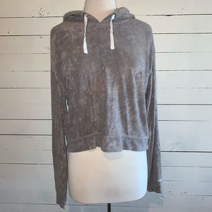 Grey Hollister crop hoodie